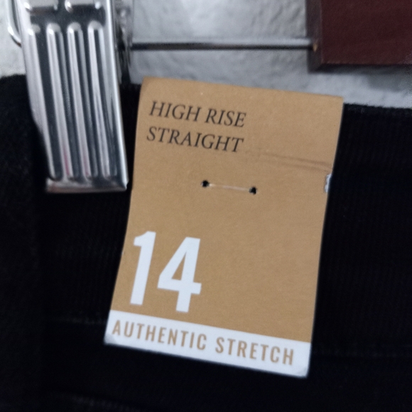 Vintage Royalty14 33x27 High Rise Button Fly Raw Hem Straight Jeans Black - Picture 13 of 15